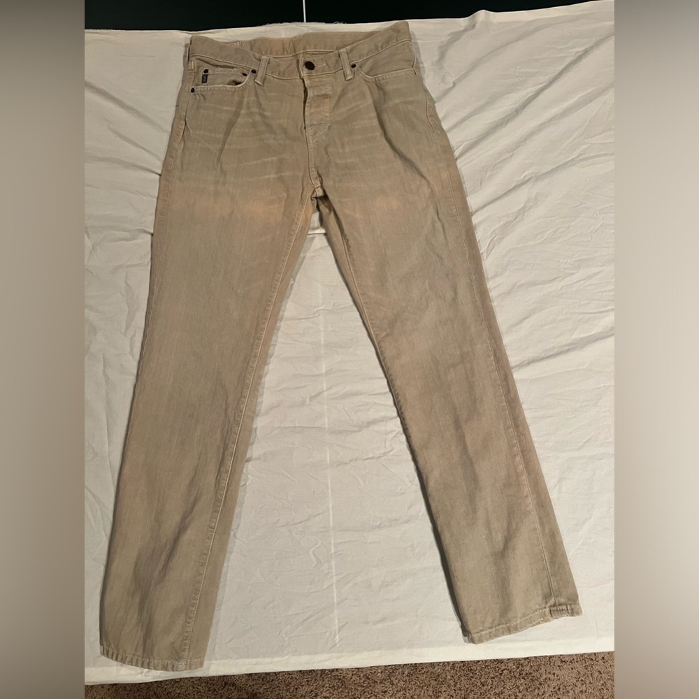 Abercrombie & Fitch Khaki Denim Beige Jeans, Classic Straight, 32x34